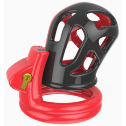 Generique Cage de chasteté Joker 7.5 x 3cm Rouge-Noir